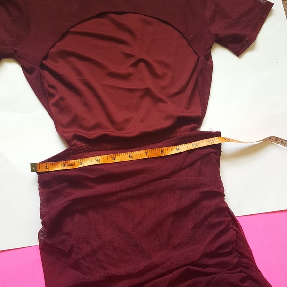 LAST 2! Wine Open Back Mini Dress - Picture 8 of 8